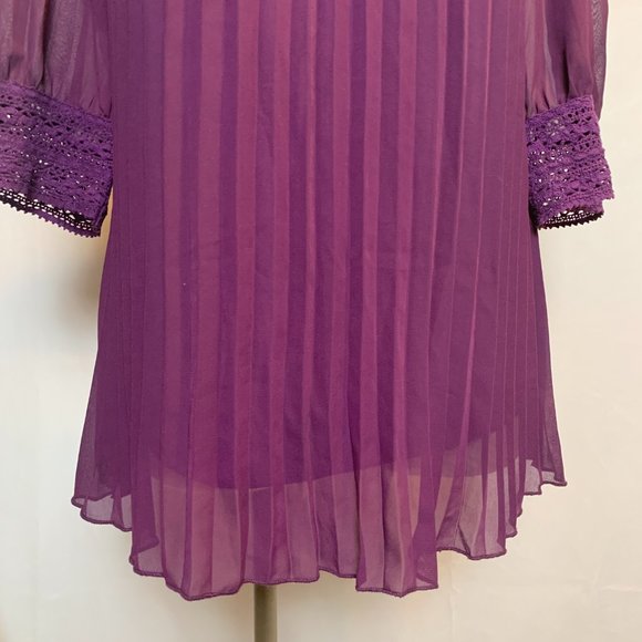 Boho💜Purple Flowy Top Size M - Picture 5 of 10